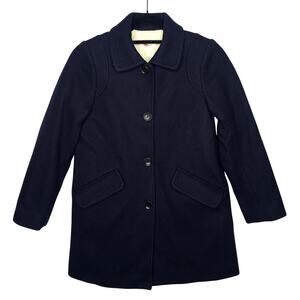 Bonpoint Girl's Maggie Peacoat Coat 10 Wool Cashmere Blend Winter Navy Classic